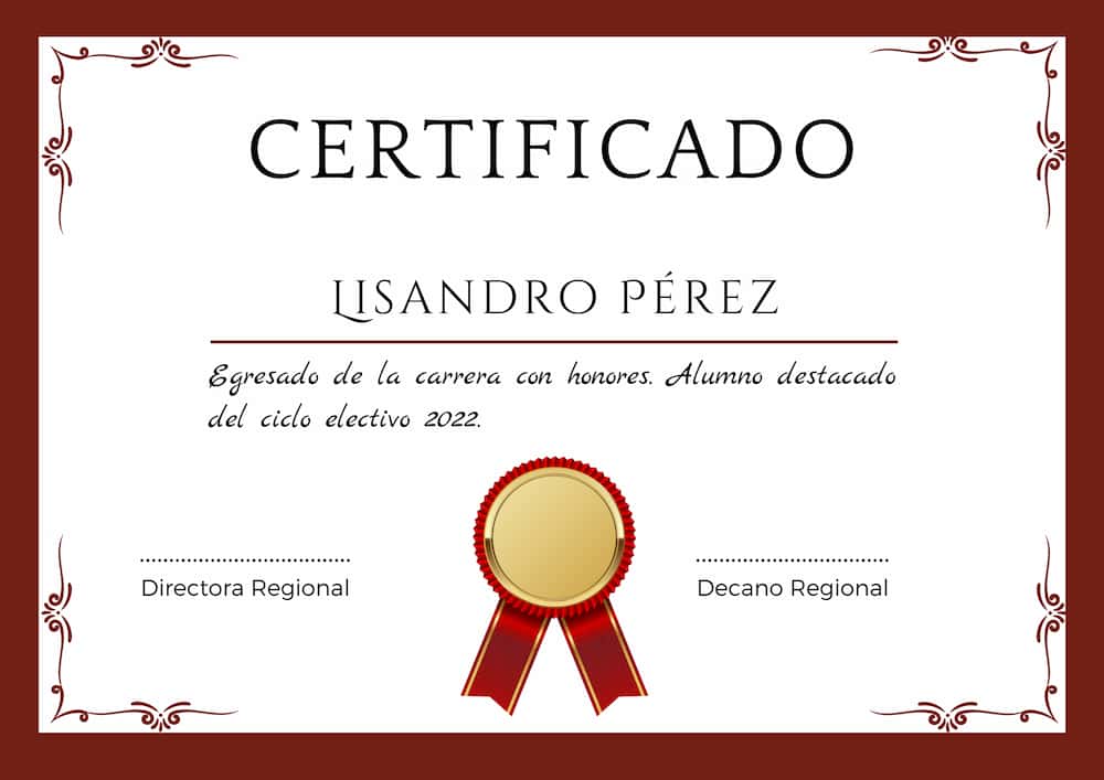 certificado diploma profesional formal blanco